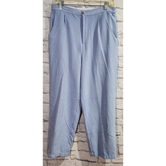 Drapers & Damon's Light Blue Purple Pleated Pants LP Suede Like Feel Soft - Picture 1 of 4